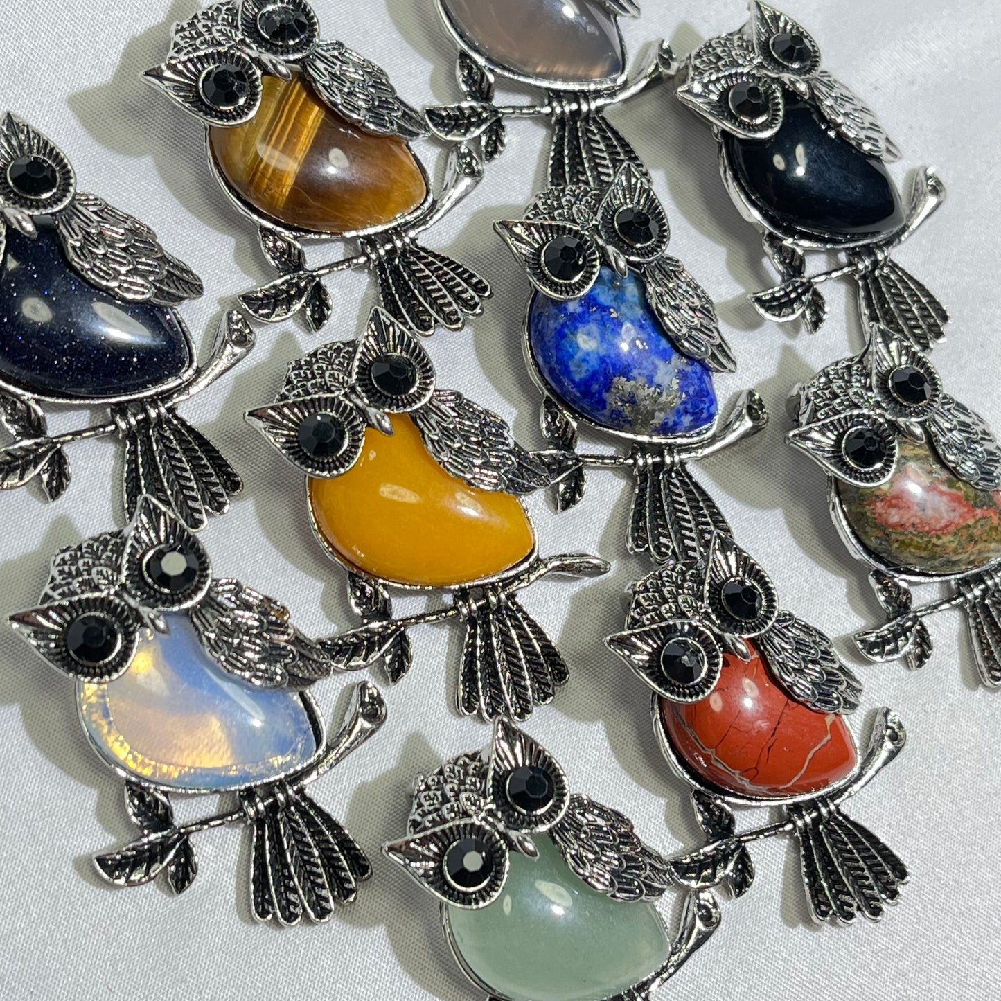 10 Types 1.7' Owl Pendant/Pin