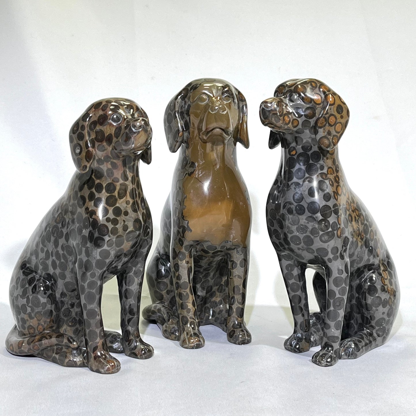 7-7.5' Leopard Jasper Dog Carving