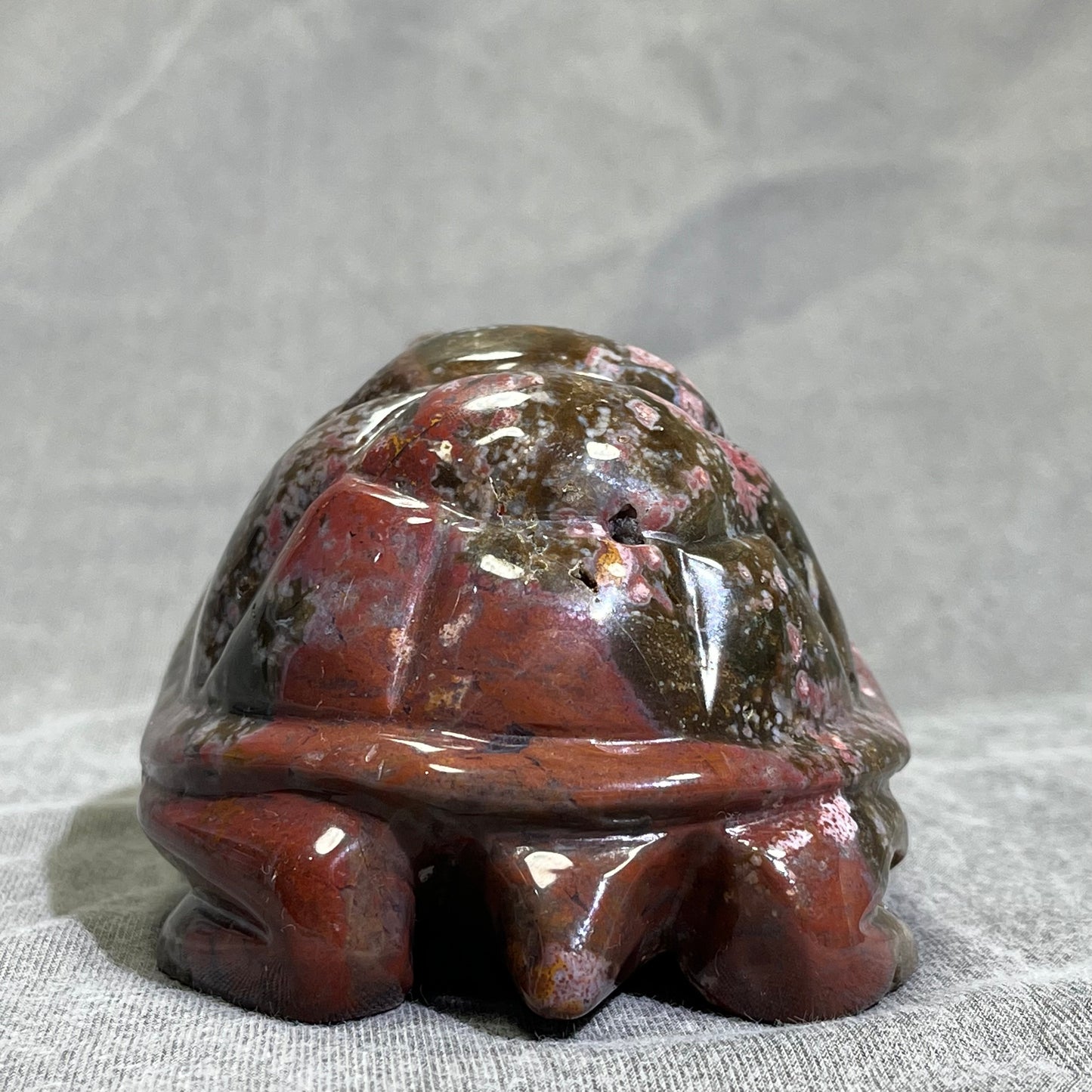 Ocean Jasper Turtle Carving