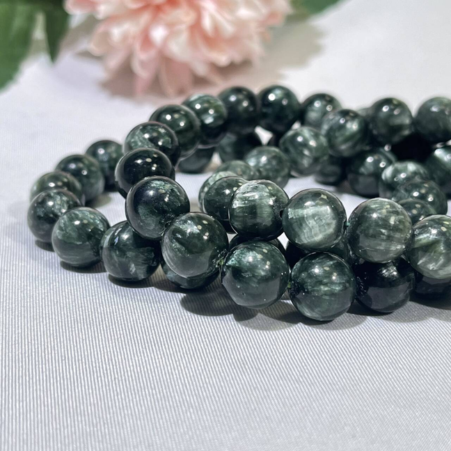 9-10mm High Quality Seraphinite Bracelet