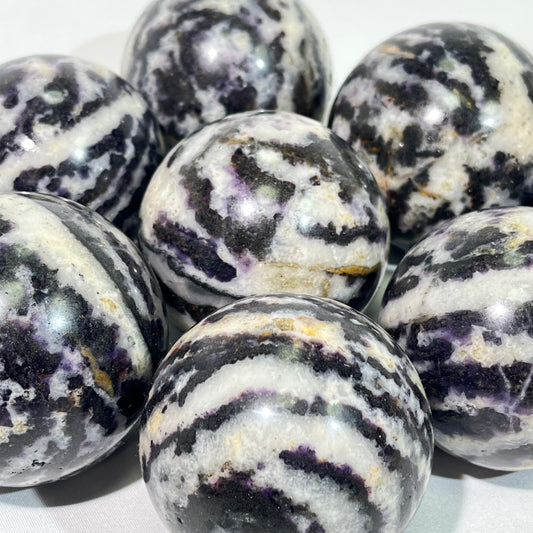 Zebra Fluorite Sphere