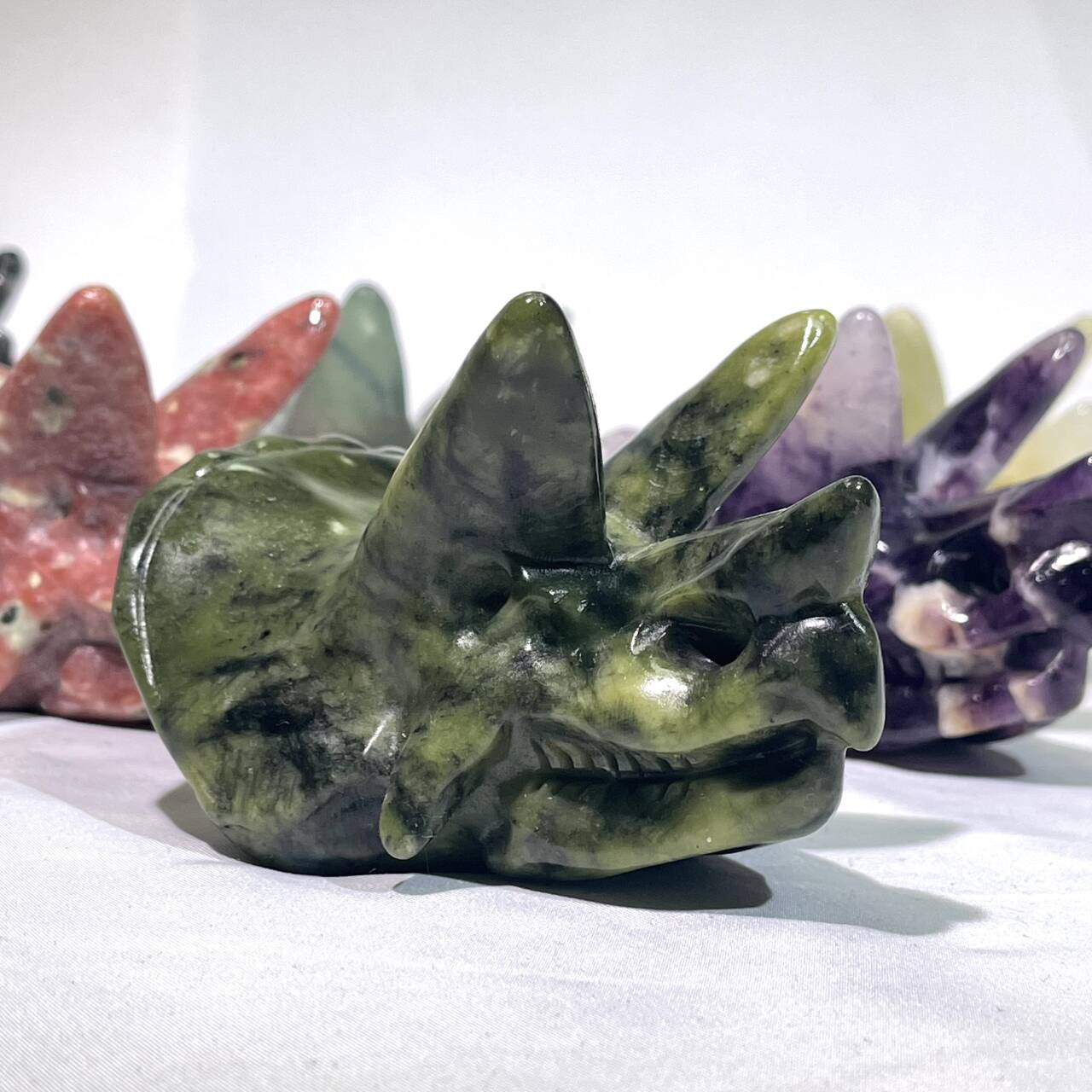 5 Types 4' Triceratops Head Carving,Crystal Wholesale