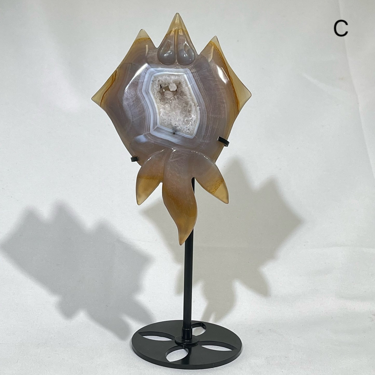 8-10‘ Druzy Agate with Stand,Agate stingray Carving