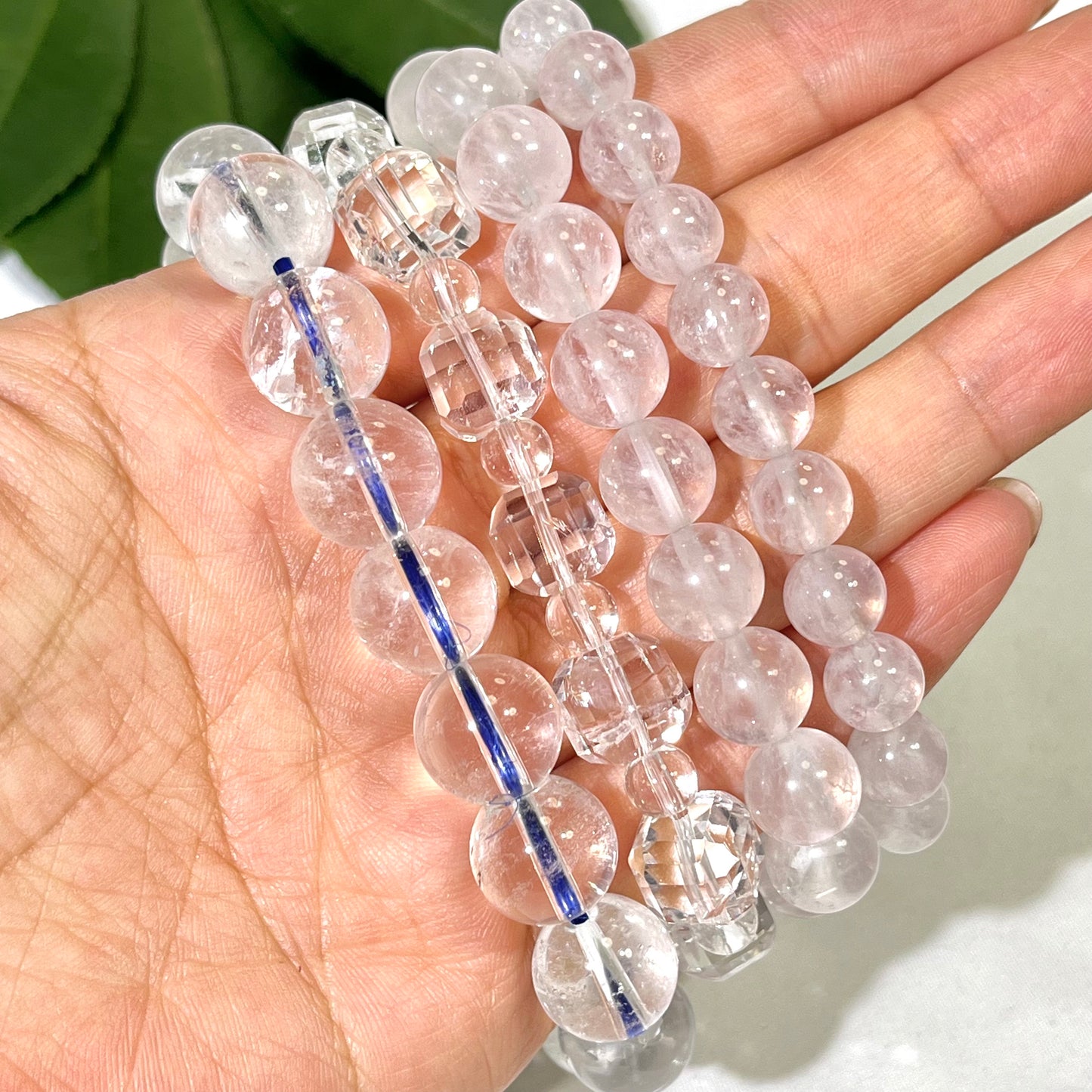 8-12mm Differnet Style Clear Quartz Bracelet
