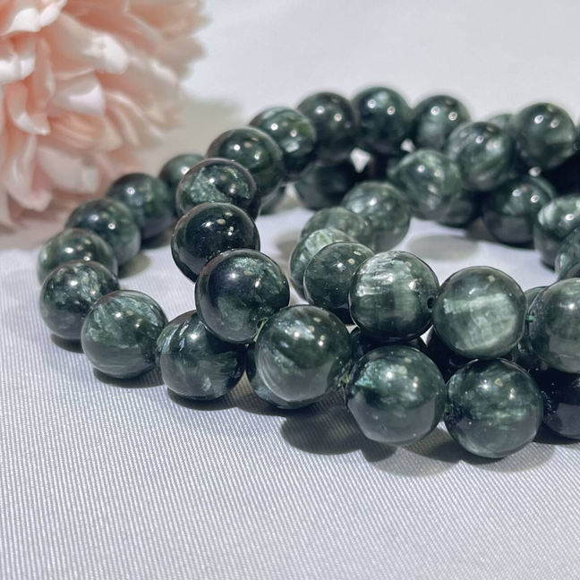 9-10mm High Quality Seraphinite Bracelet