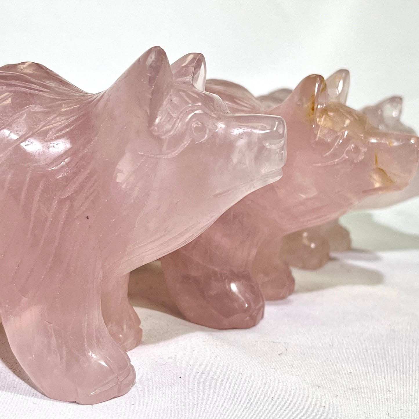 4.5' Rose Quartz Bear Carving