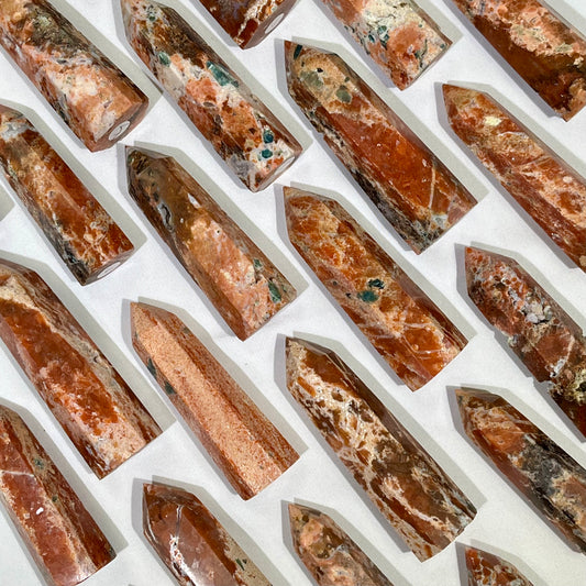 Sunstone with Apatite Tower Wholesale Point
