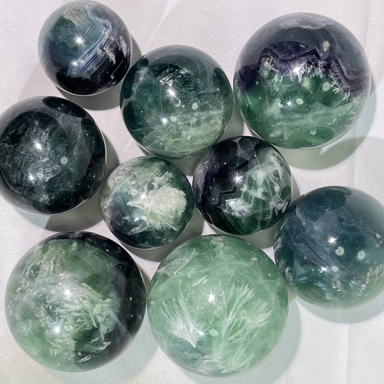 1.9-2.8' Feather Blue Fluorite Sphere