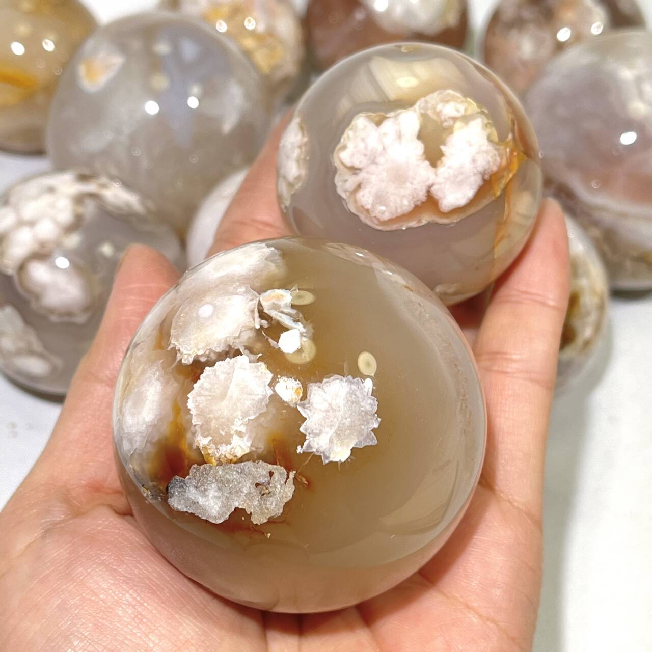 2.5 ' Flower Agate Sphere Sakura Agate Ball