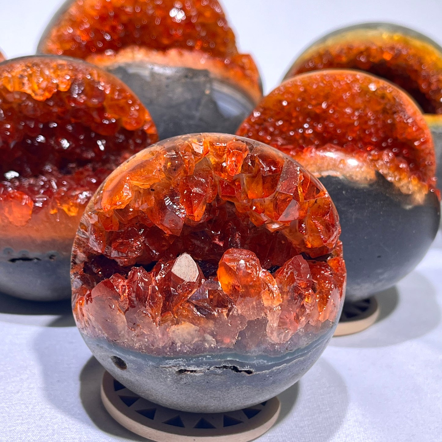 Colored Yellow Druzy Quartz Sphere Wholesale Sphere