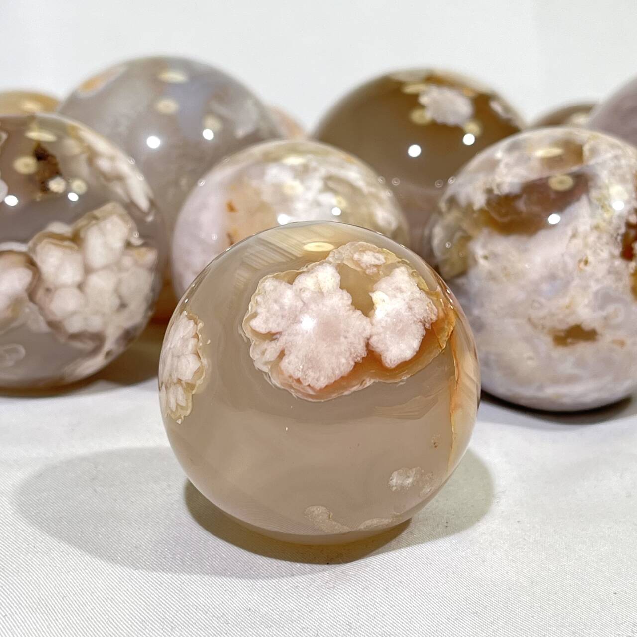 2.5 ' Flower Agate Sphere Sakura Agate Ball