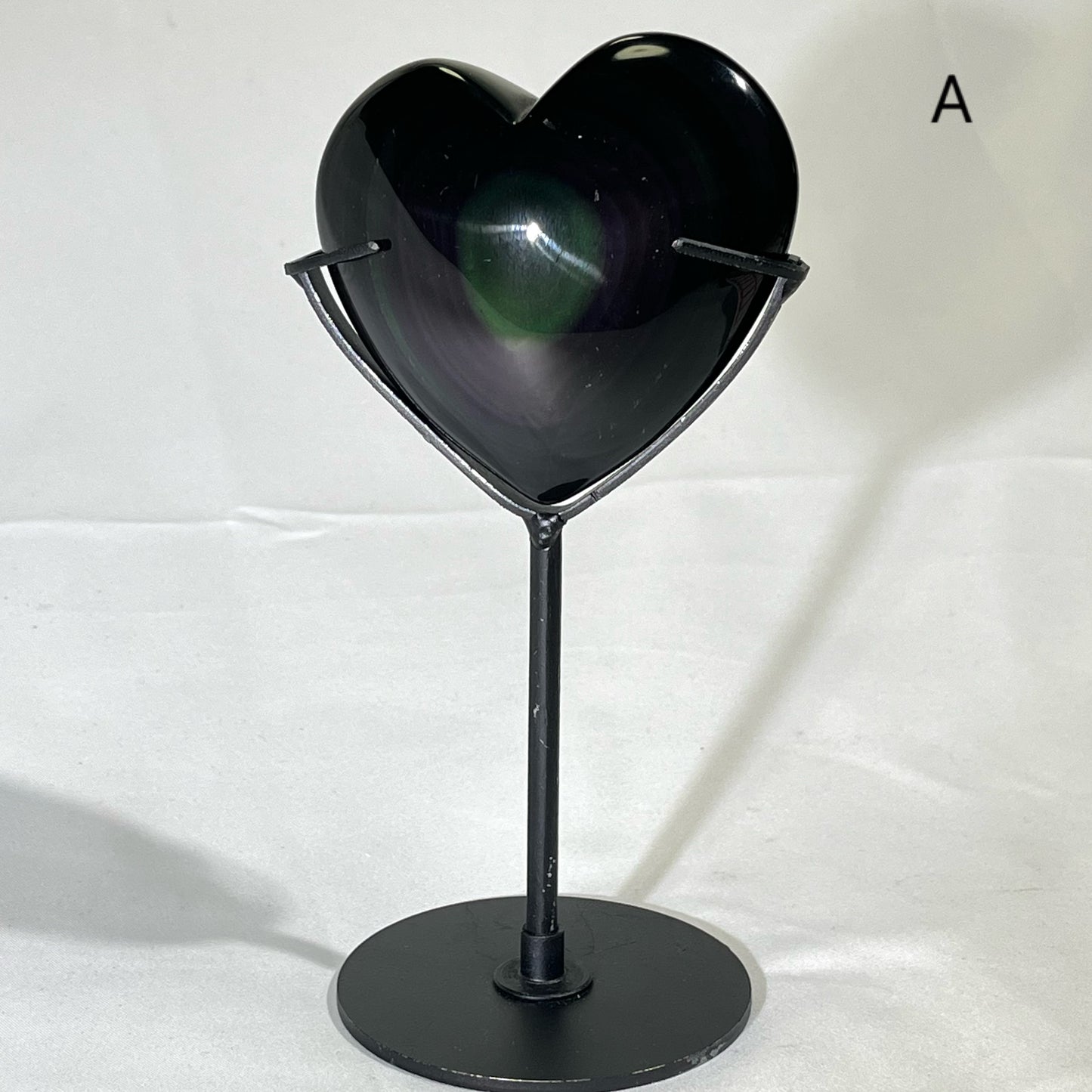 6' Rainbow Obsidian Heart With Stand