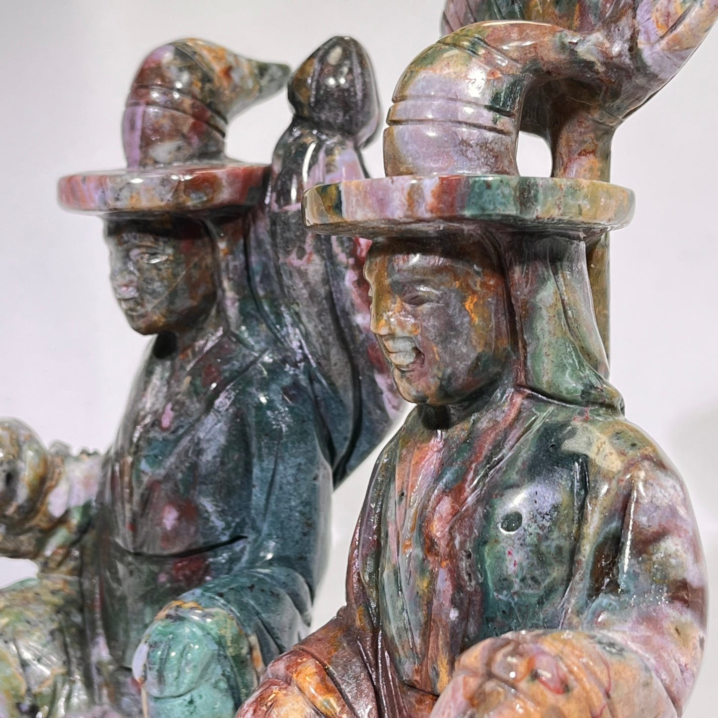 7.8-8.7' Ocean Jasper Witch Carving