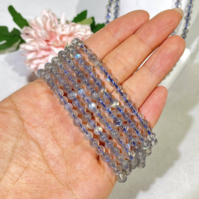 High Quality 5-5.2mm Labradorite 3-loop Bracelet,Necklace/Bead