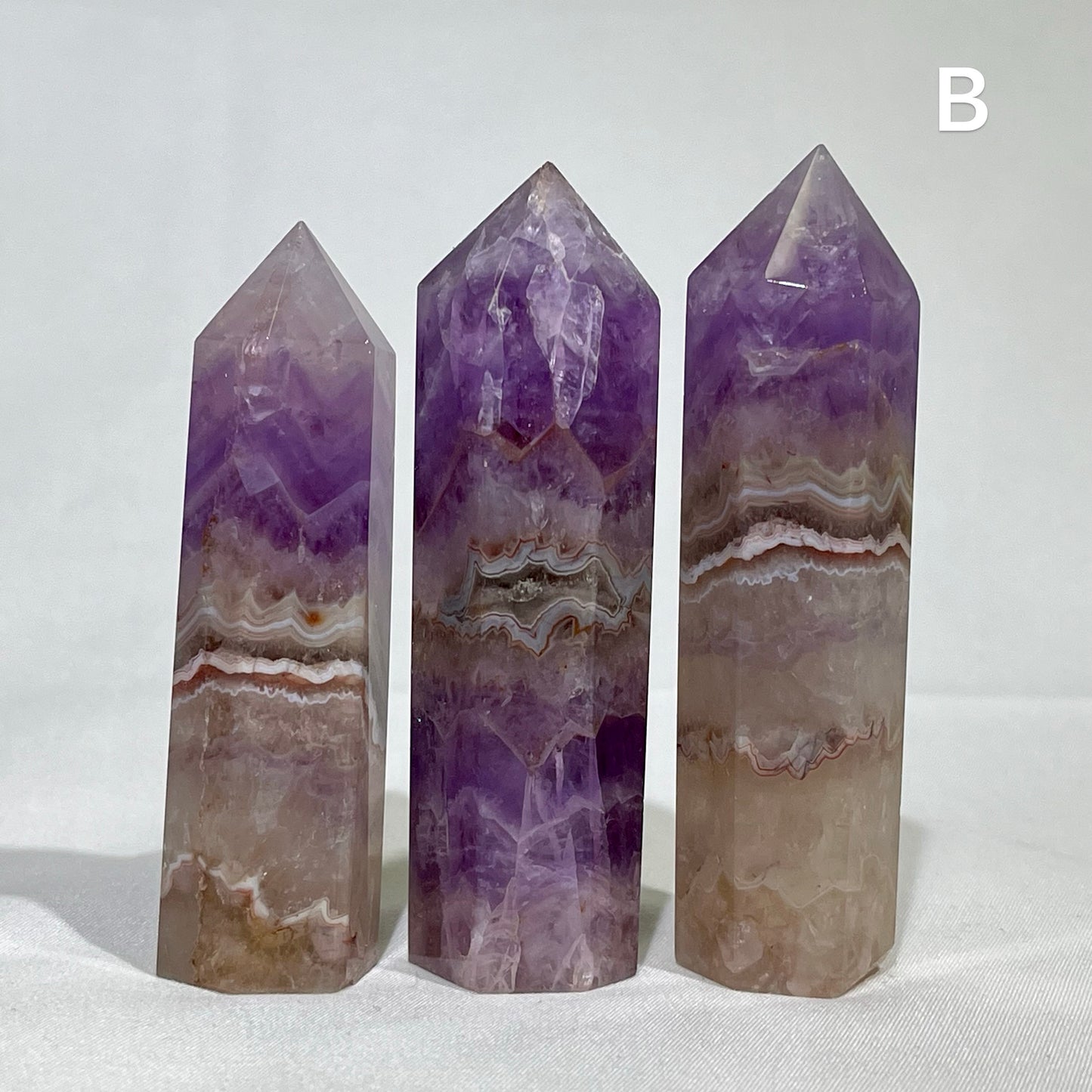 Amethyst with Lace Agate Tower Wholesale Point