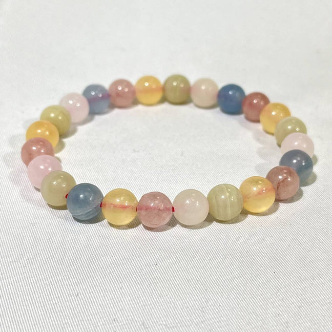 7.7-7.8mm Dream Amethyst,Red Warring Agate,Calcite Bracelet