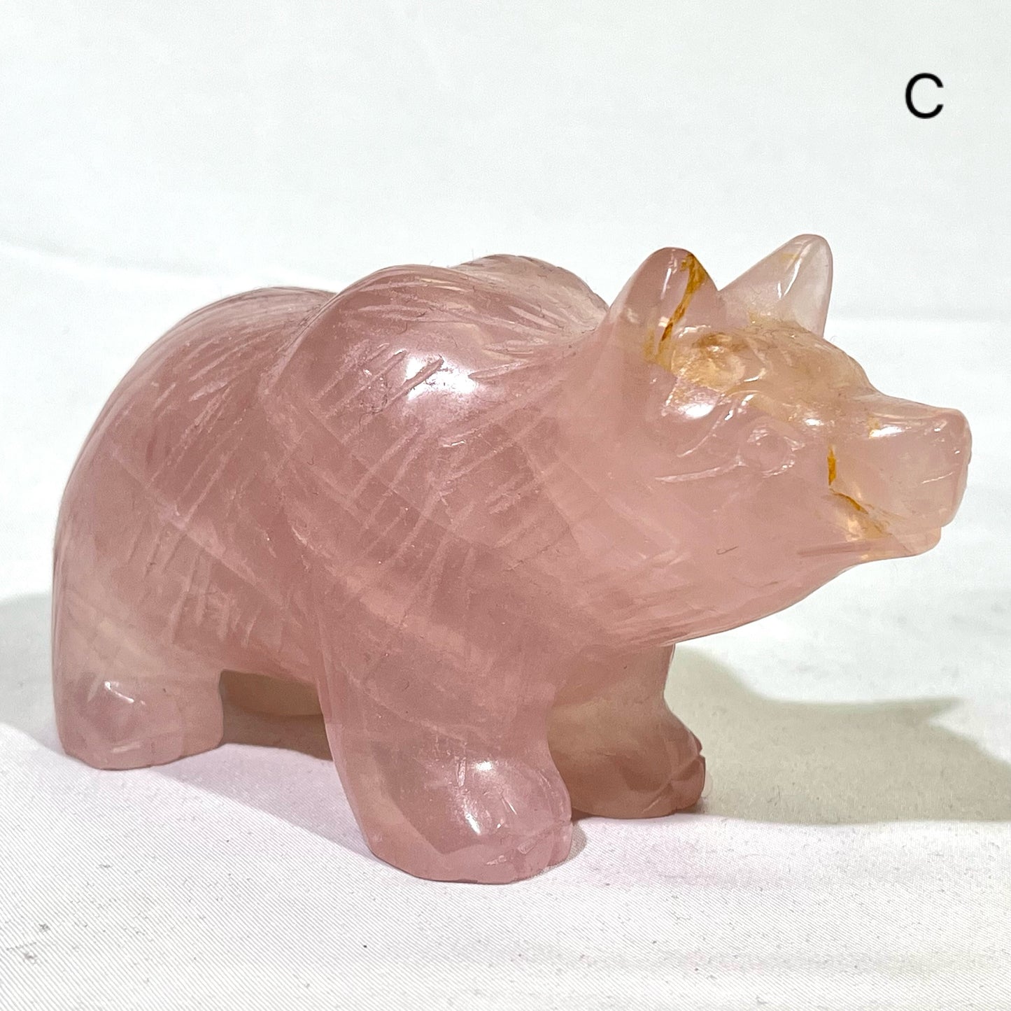 4.5' Rose Quartz Bear Carving