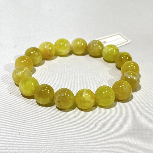 7-12mm Golden Prehnite,Lemon Jade,Lemon Citrine Bracelet