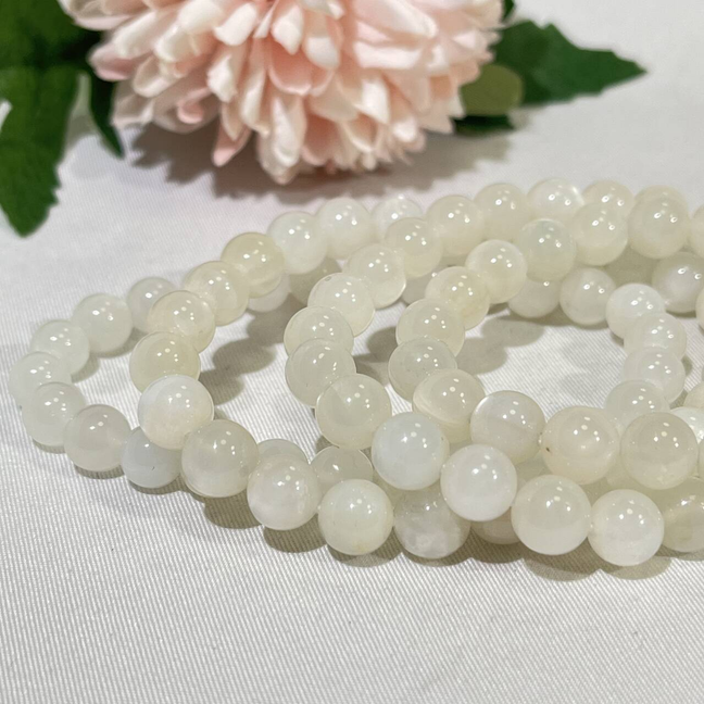 7mm White Moon Stone Bracelet