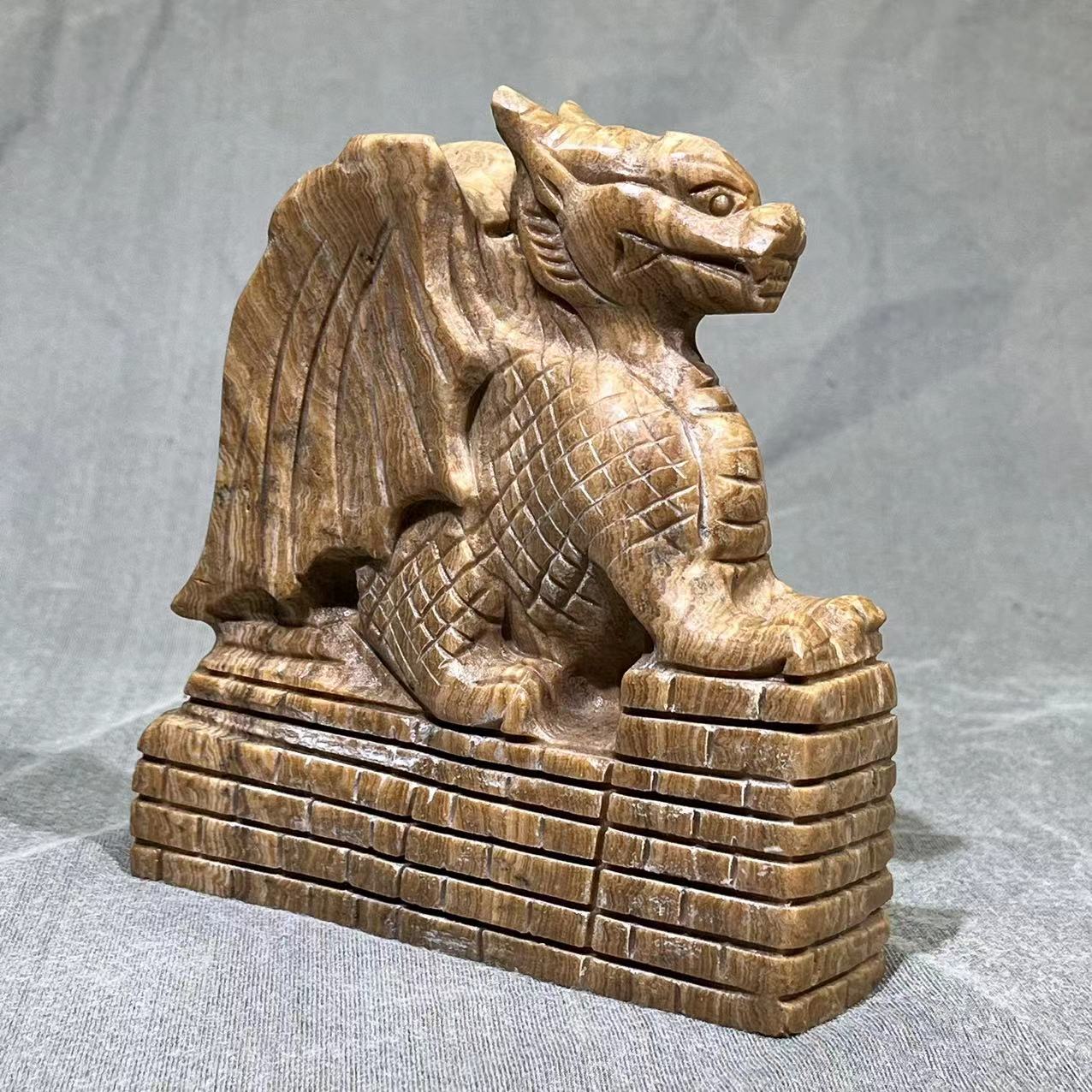 Chocolate Calcite Dragon Carving