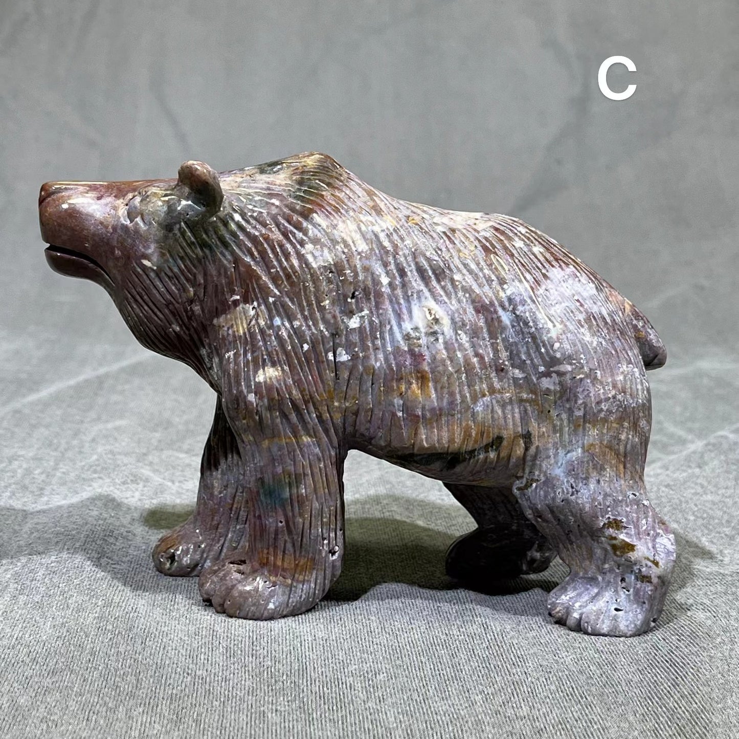 Ocean Jasper Bear Carving
