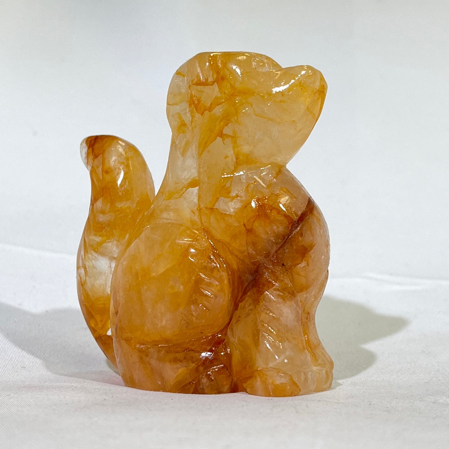 Fire Quartz and Golden Healer Dog,Pig,Mermaid Tail,Flower,Frog Carving