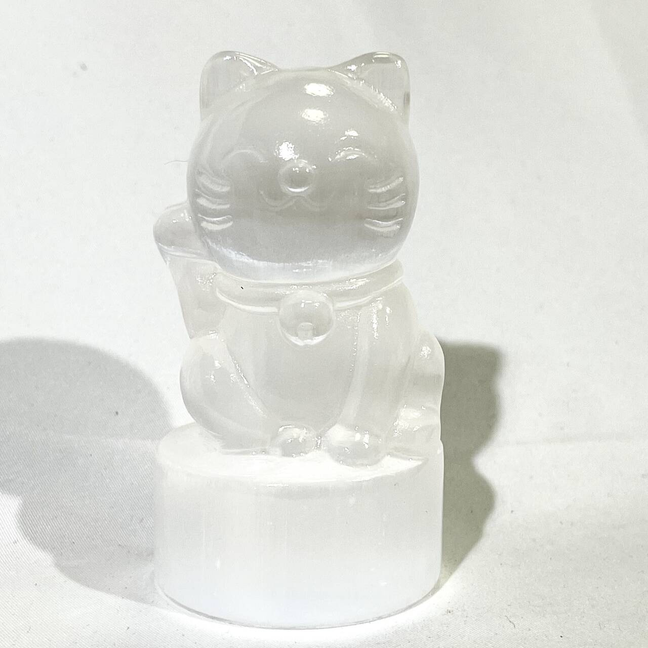 Selenite Heart,Cat,Stitch,Melody Carving