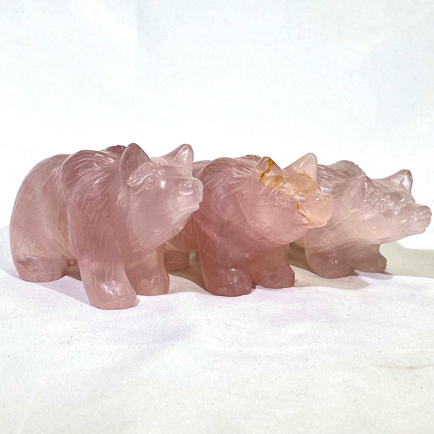 4.5' Rose Quartz Bear Carving