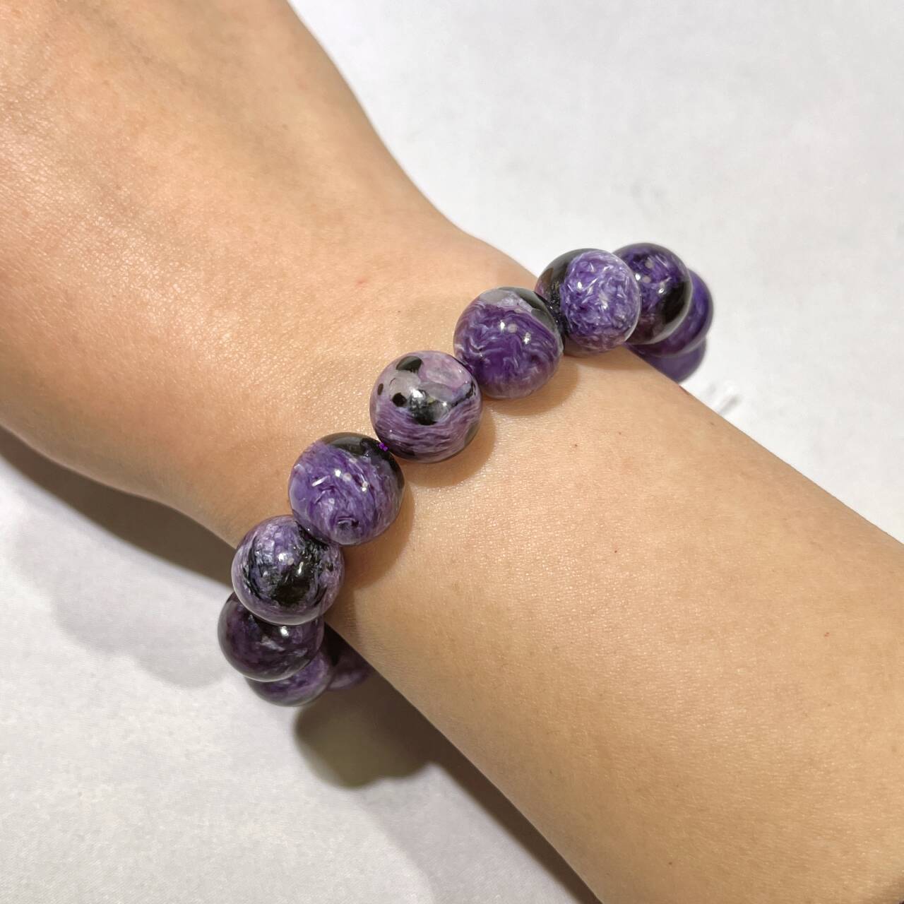 12-13mm Charoite Bracelet High Quality Crytstal