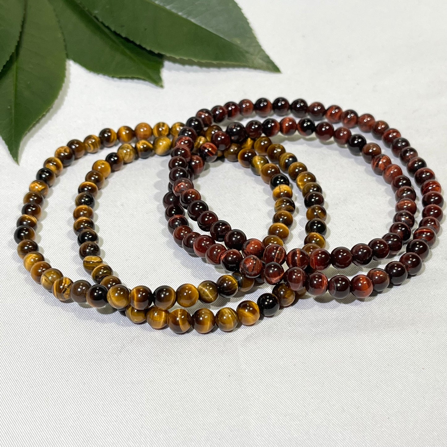 6mm Red Tiger Eye and Yellow Tiger Eye Bracelet/Neckalce/Bead