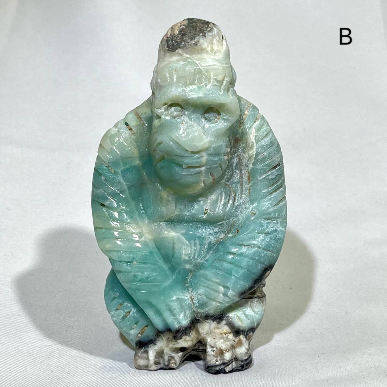 4' Sky Blue Amazonite Gorilla Carving