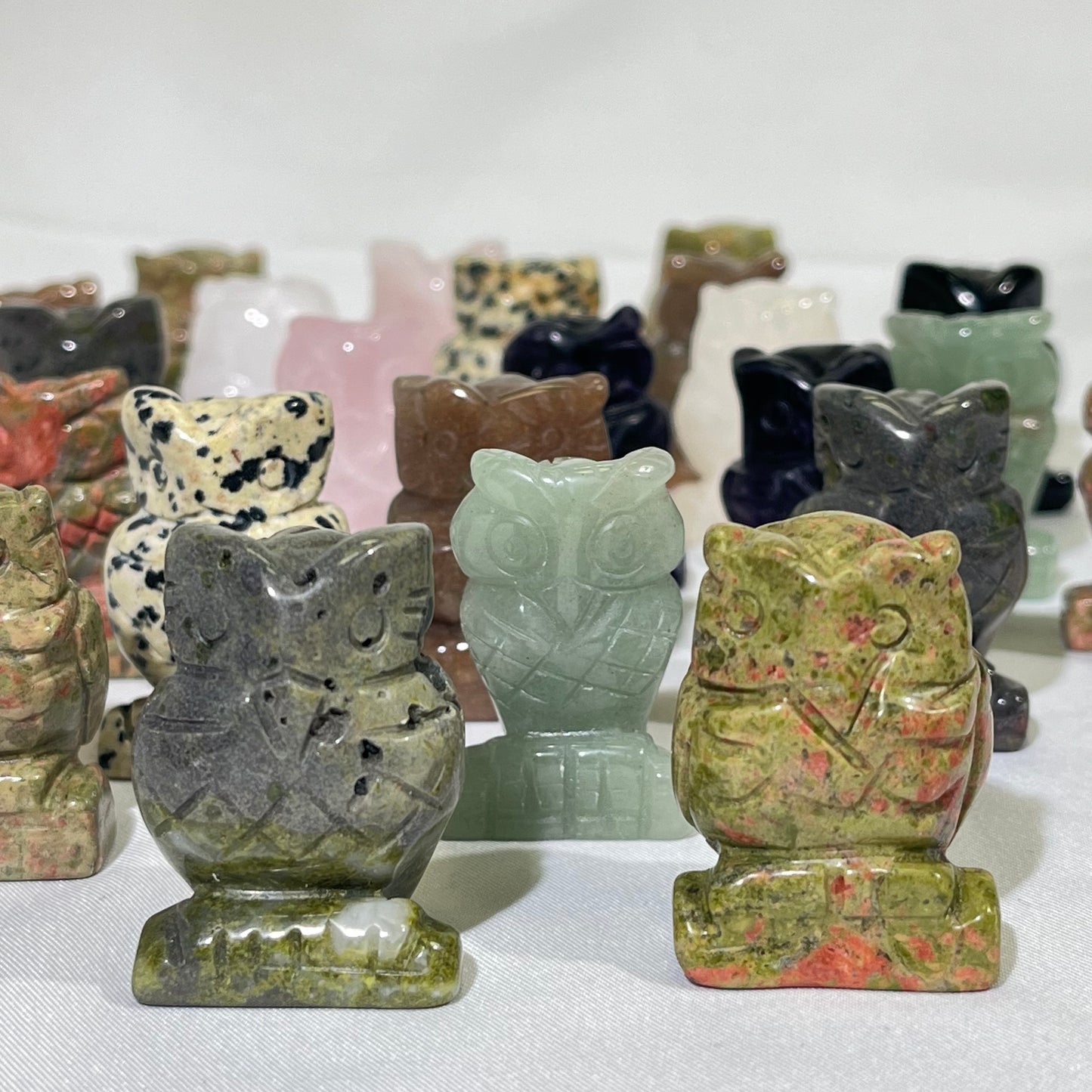 9 Types 1.5' Owl Carving Crystal Wholesale