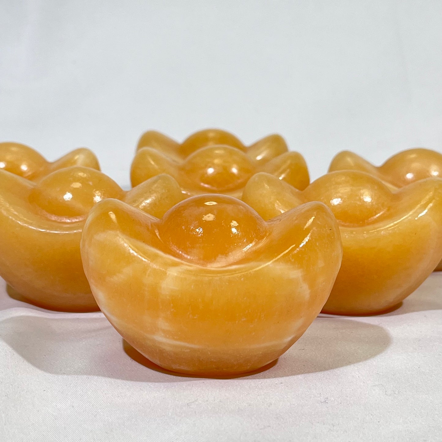 Orange Calcite Ingot and Gourd Carving