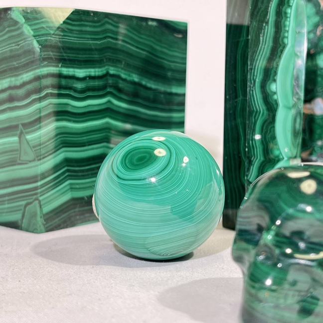 5 Types Malachite Cube&Point&Sphere&Skull&Slab&Pyramid