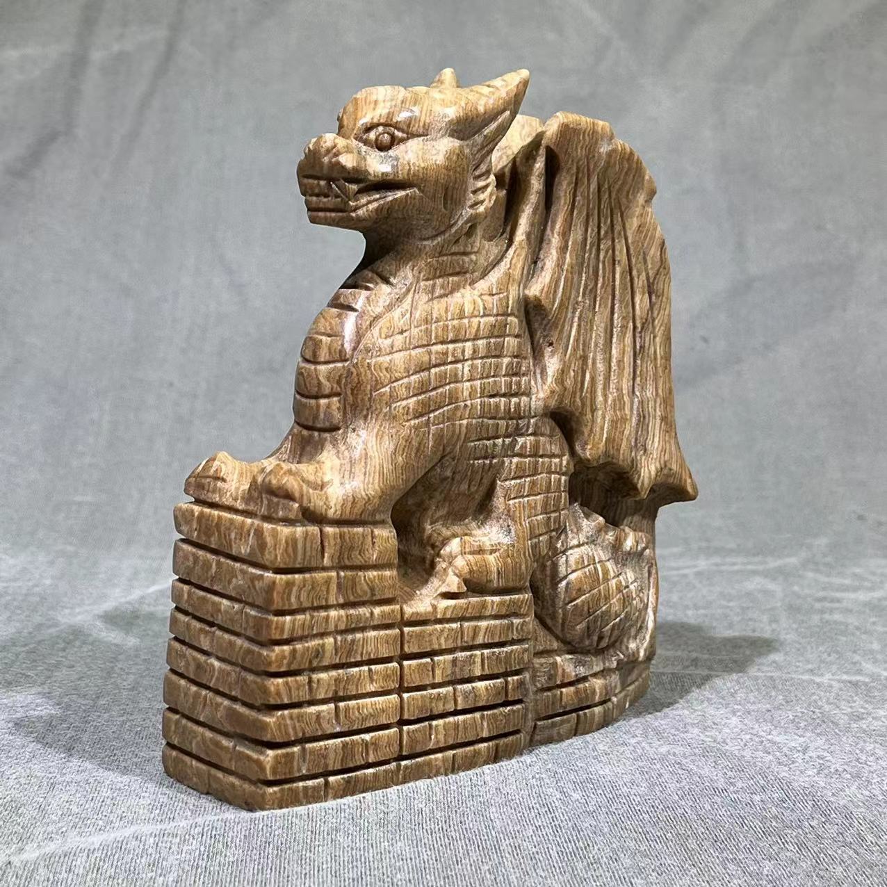 Chocolate Calcite Dragon Carving