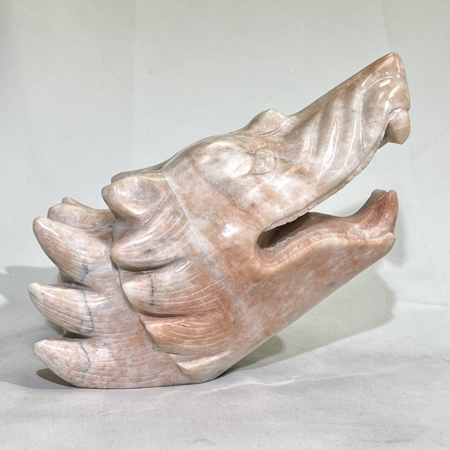 5.8KG Plum Blossom Jade Wolf Head Carving
