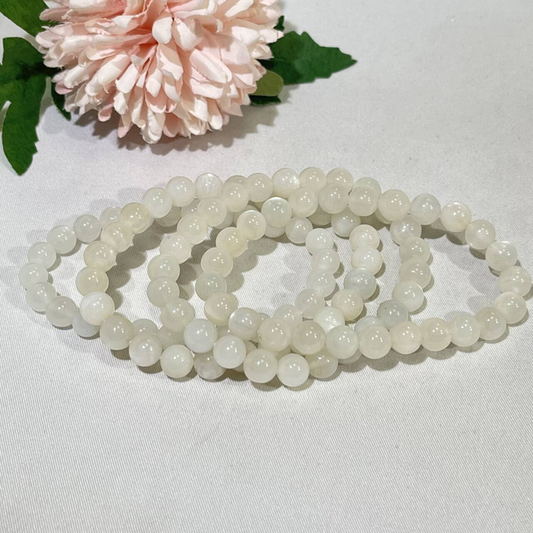 7mm White Moon Stone Bracelet