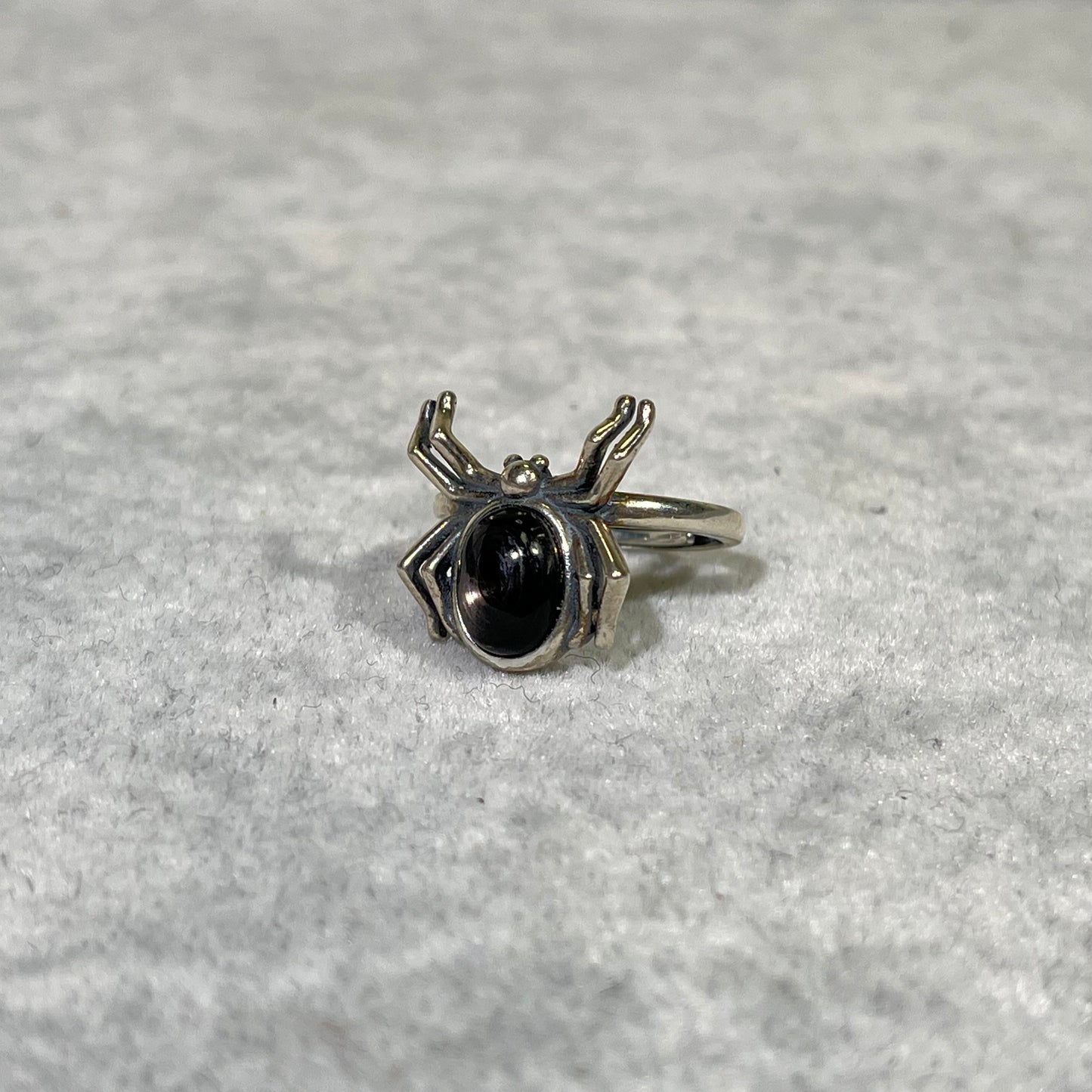 Hypersthene Spider Silver Ring
