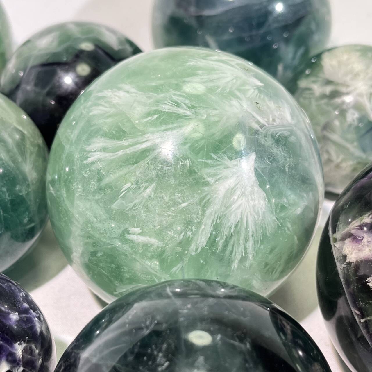 1.9-2.8' Feather Blue Fluorite Sphere