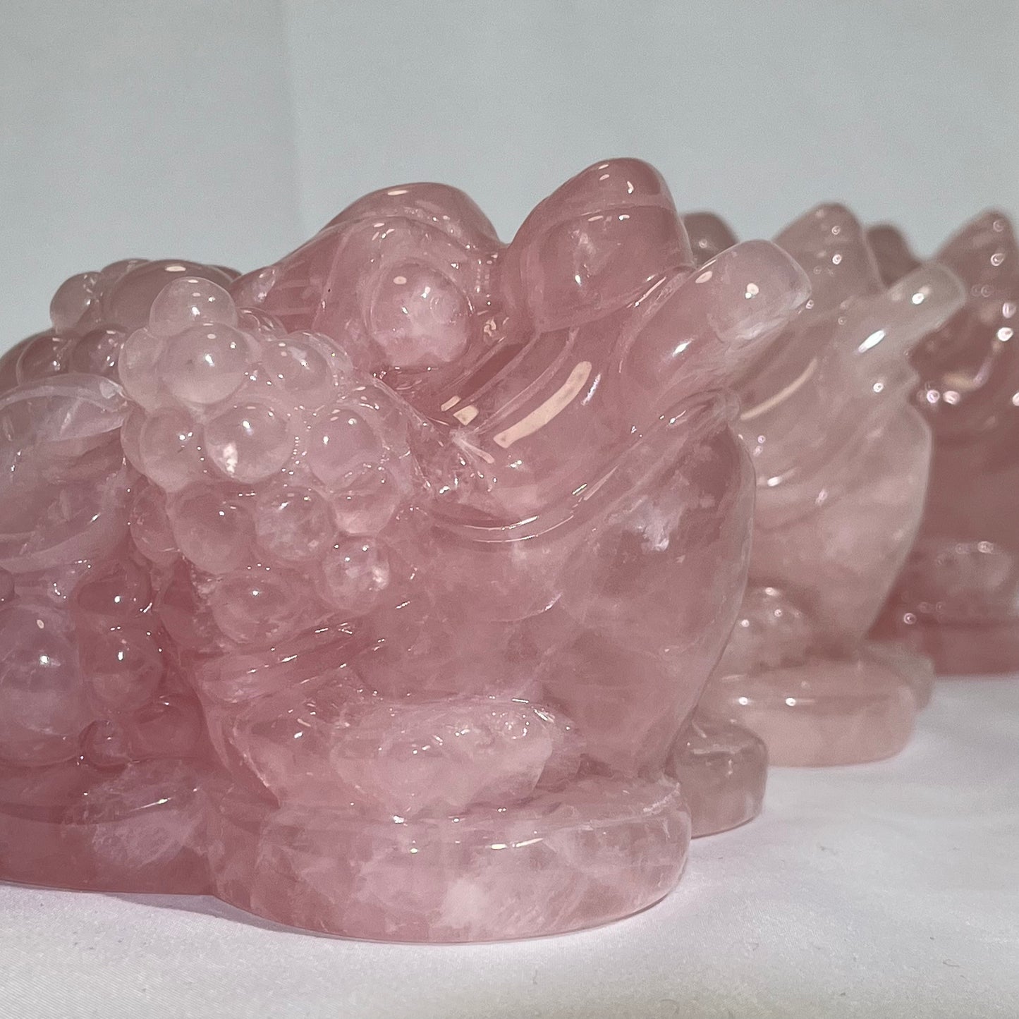 Rose Quartz Money Toad Carving Wholesale Crystal