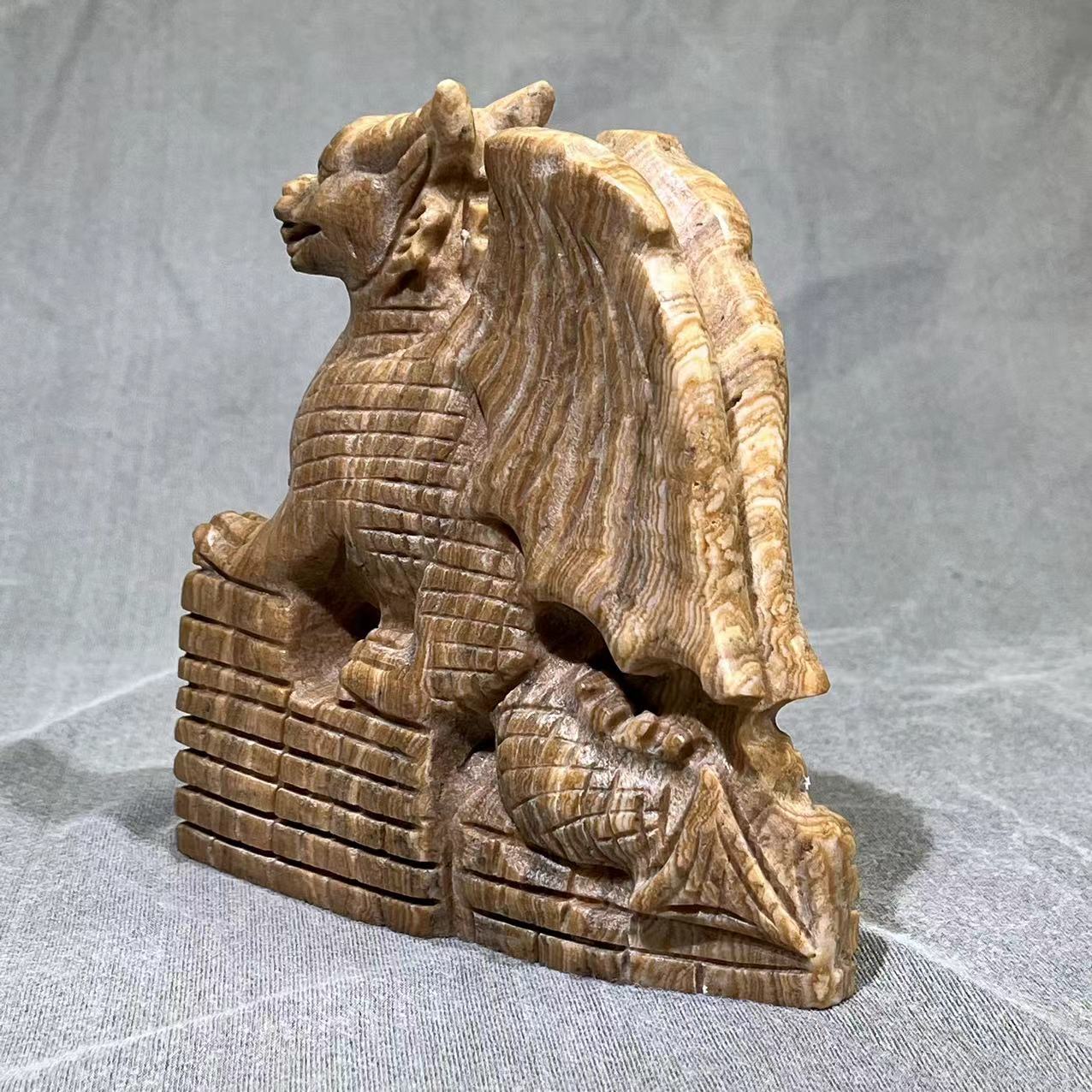 Chocolate Calcite Dragon Carving