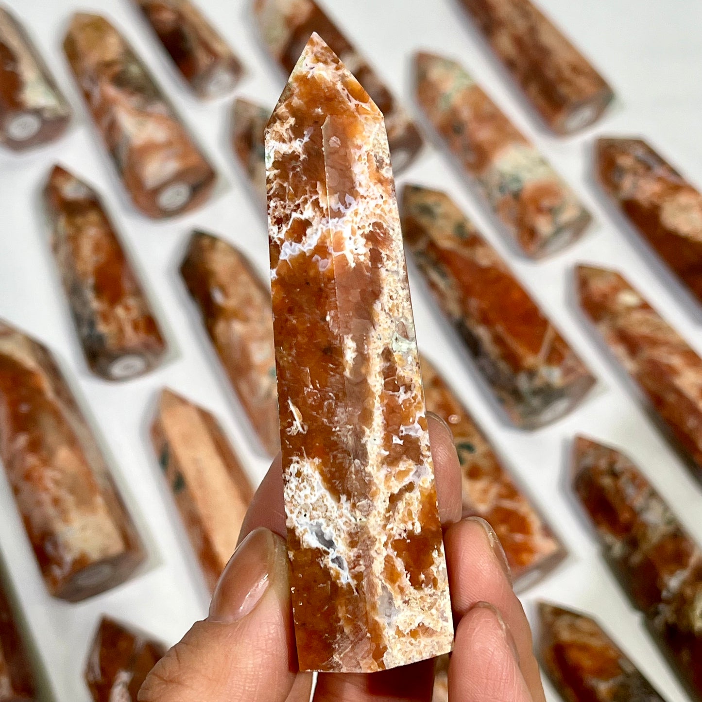 Sunstone with Apatite Tower Wholesale Point