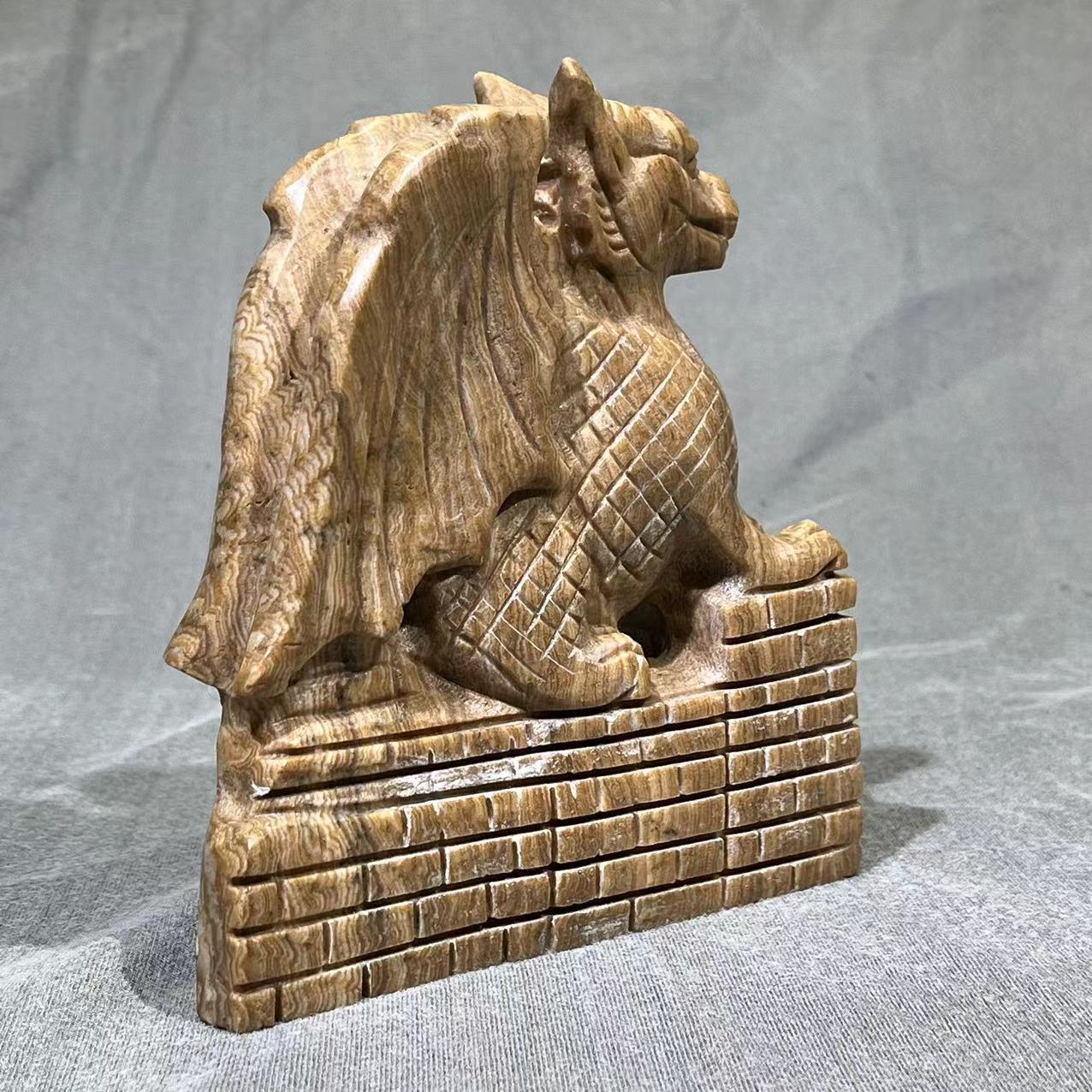 Chocolate Calcite Dragon Carving