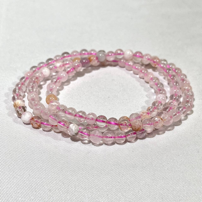 4.6-5mm 3-loop Bracelet/Necklace/Bead Pink Garden,Green Larimar,Rutile,Rutile Super 7,Fanta Garnet