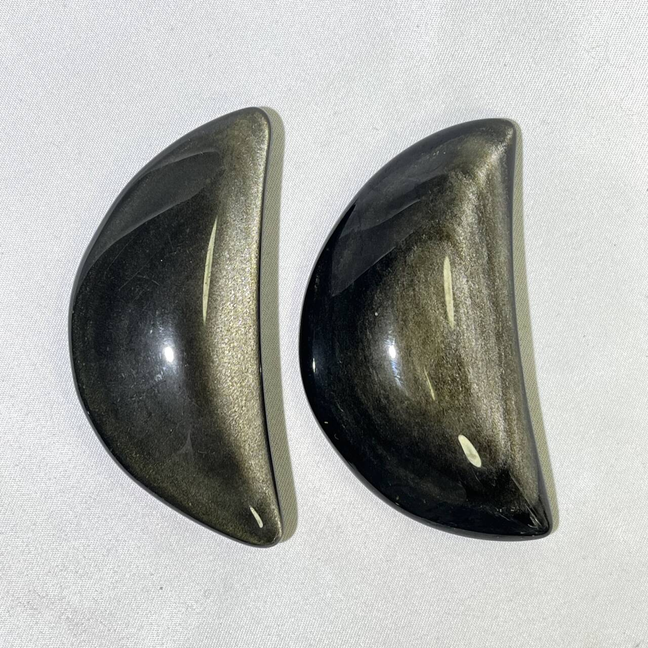 Gold Obsidian Heart Carving and Moon Carving Wholesale Crystal