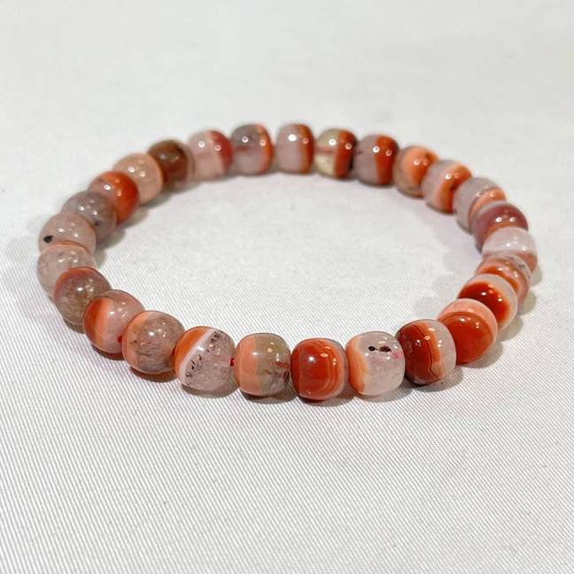 7.7-7.8mm Dream Amethyst,Red Warring Agate,Calcite Bracelet