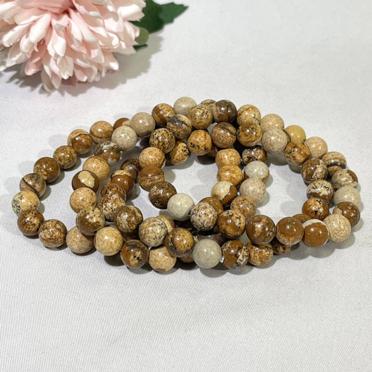 8.5mm Picture Jasper Bracelet Wholesale