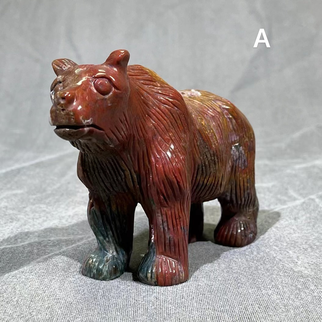 Ocean Jasper Bear Carving