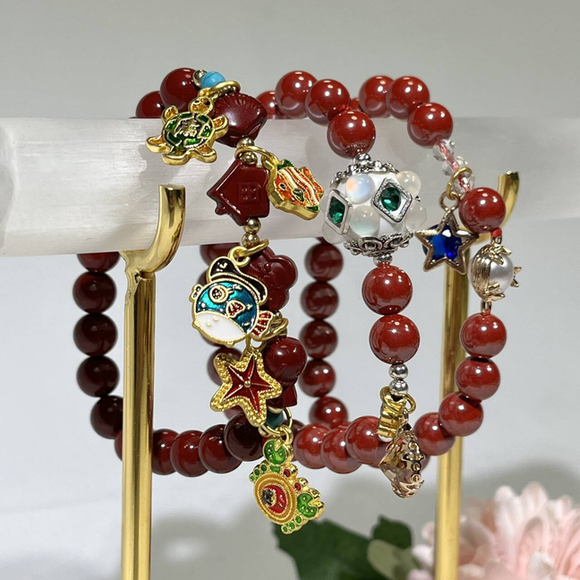 8.3mm Differnet Style Cinnabar Bracelet