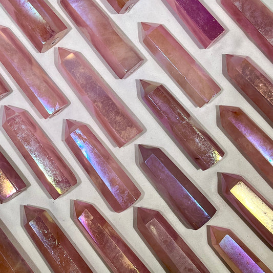 Aura Rose Quartz Tower Wholesale Point